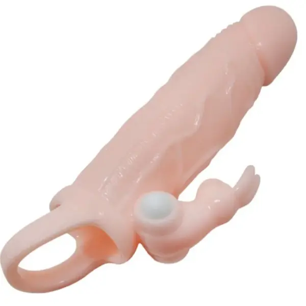 Brave Man - Funda Pene con Rabbit Vibrador 16.5 cm Natural - Imagen 3