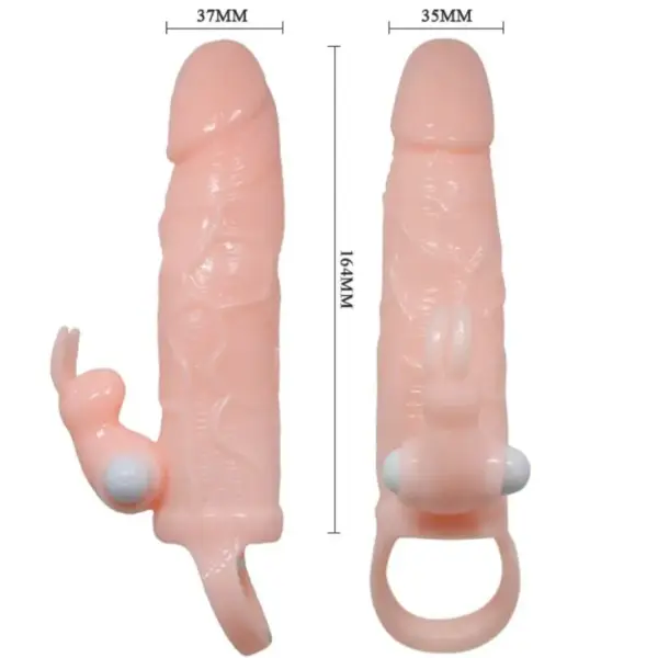 Brave Man - Funda Pene con Rabbit Vibrador 16.5 cm Natural - Imagen 4