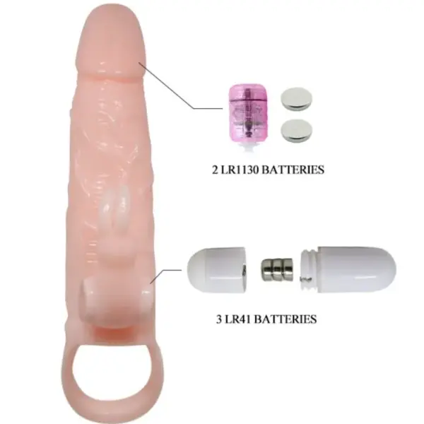 Brave Man - Funda Pene con Rabbit Vibrador 16.5 cm Natural - Imagen 6