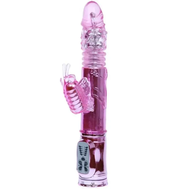 BAILE - Vibrador recargable con rotación y estimulador Throbbing Butterfly