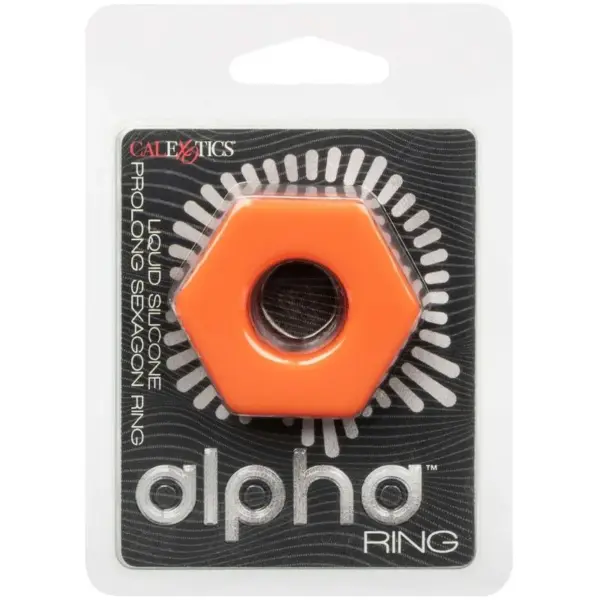 CalExotics - Alpha Anillo Prolong Sexgono Naranja para Placer Extendido - Imagen 2