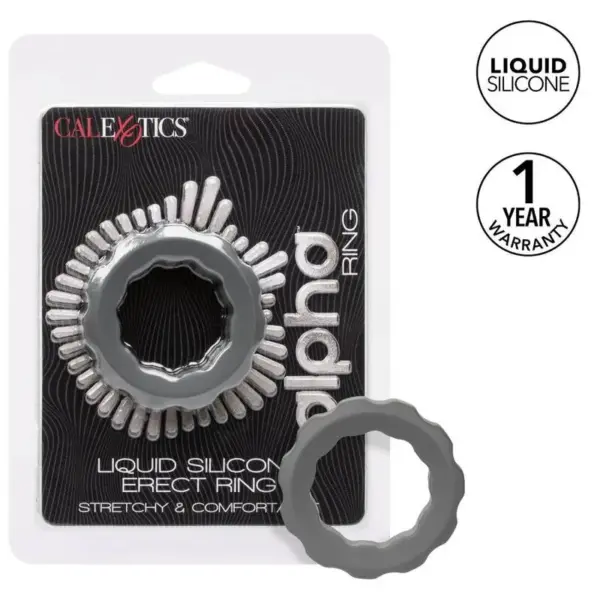 CALEXOTICS - Anillo Erecto de Silicona Líquida Gris - Imagen 2