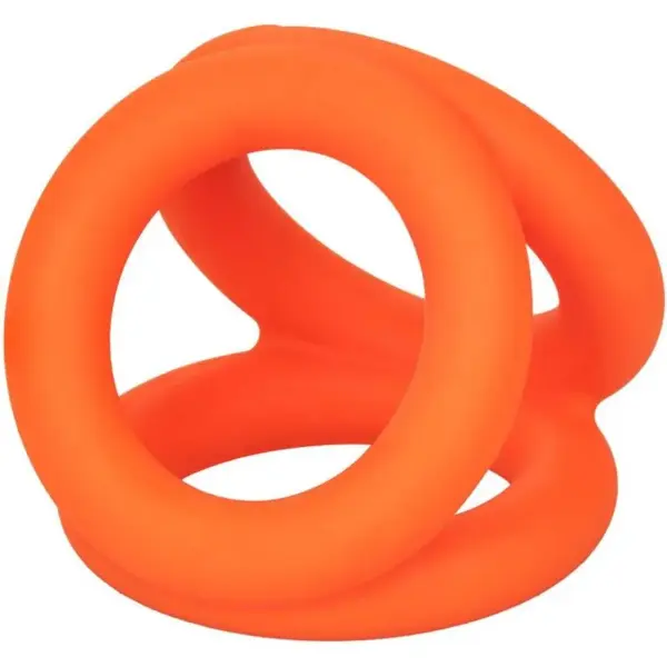 CalExotics - Alpha Triple Anillo Naranja para Placer Masculino - Imagen 3