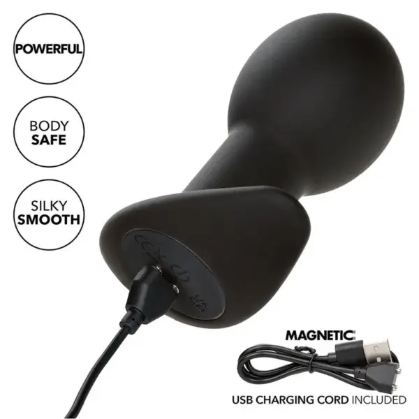 CALEXOTICS - Rock Bottom Plug Anal 10 Vibraciones Silicona Negro - Imagen 7