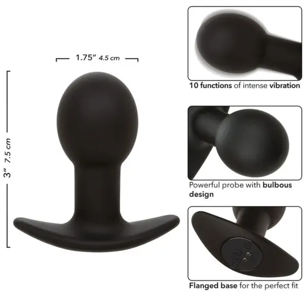 CALEXOTICS - Rock Bottom Plug Anal 10 Vibraciones Silicona Negro - Imagen 8