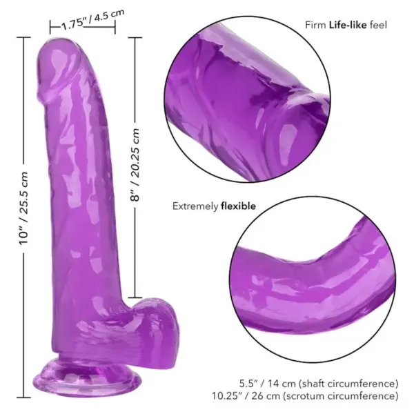CALEXOTICS - Size Queen Dildo Lila 20.3 cm para Placer Infinito - Imagen 5