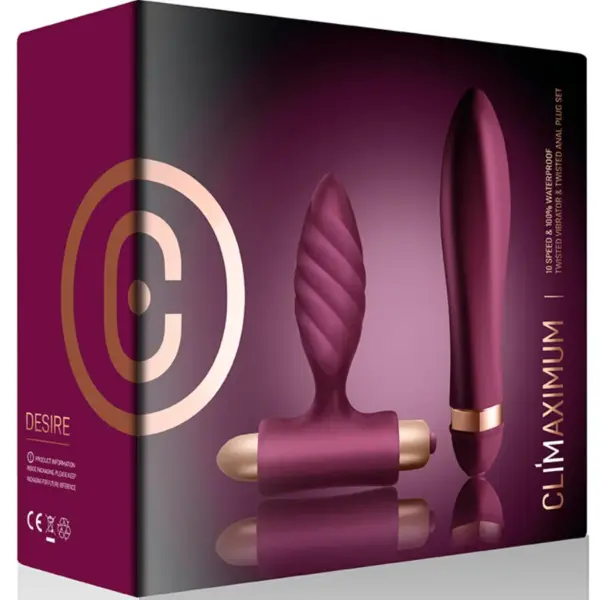 CLIMAXIMUM - Desire Kit Vibrador + Plug Anal Trenzado - Imagen 5