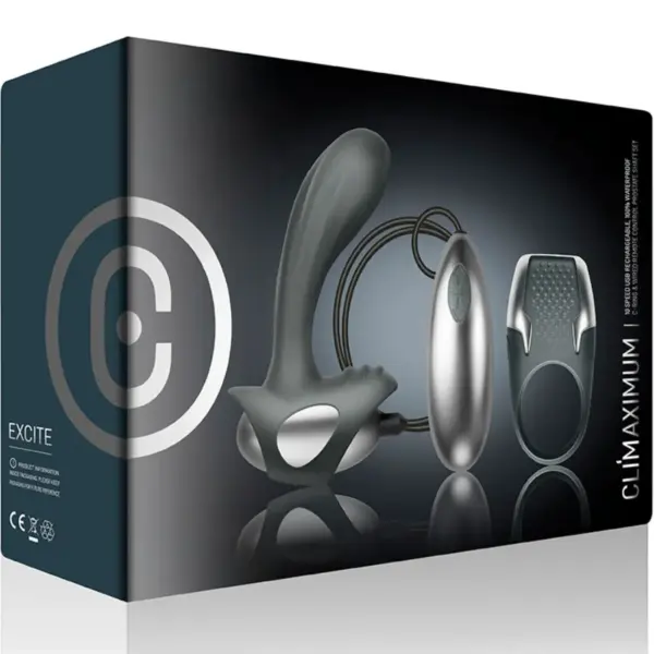 CLIMAXIMUM - Excite Kit Anillo para Pene + Masajeador Próstata con Cable - Imagen 4