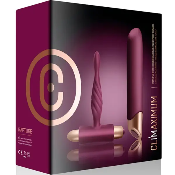 CLIMAXIMUM - Rapture Kit Vibrador Clásico + Plug Anal para Principiantes - Imagen 4