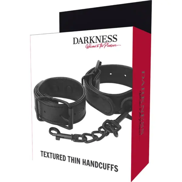Darkness - Esposas Ancho Fino Texturizadas para Juegos de BDSM - Imagen 5