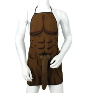 Diablo Picante - Delantal con pene 3D musculoso y atrevido mulato