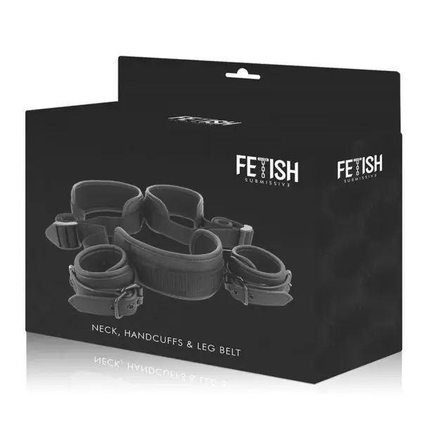 Fetish Submissive - Set de ataduras para la posición piernas abiertas con esposas de neopreno - Imagen 11