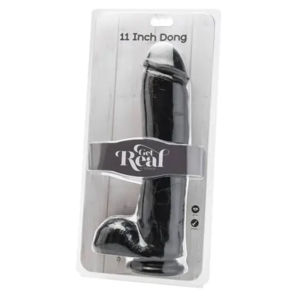 Get Real - Dildo 28 cm con testículos negro - Imagen 2