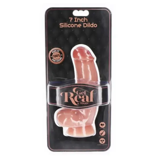 Get Real - Dildo Silicona 18 cm con Testículos Natural - Imagen 4