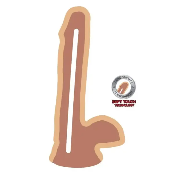 Get Real - Dildo de doble densidad de 17 cm con testículos naturales - Imagen 3