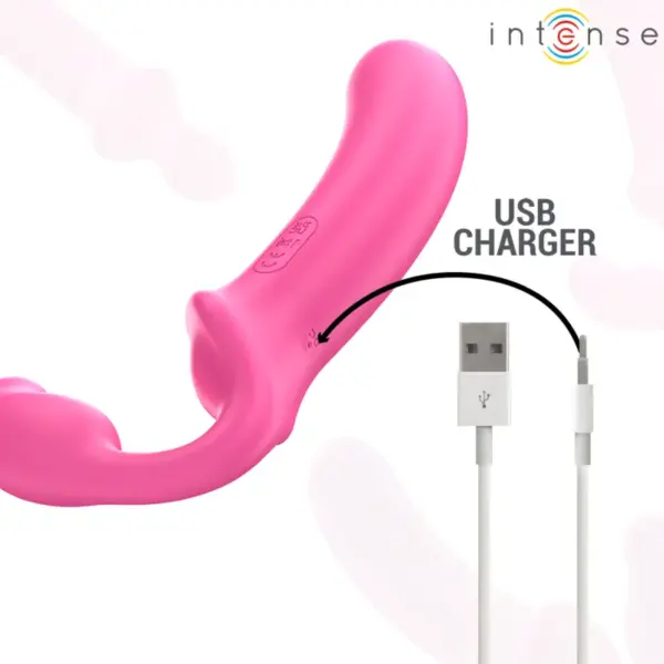 INTENSE - Vibrador Doble Amy 20 cm Rosa con Control Remoto - Imagen 7