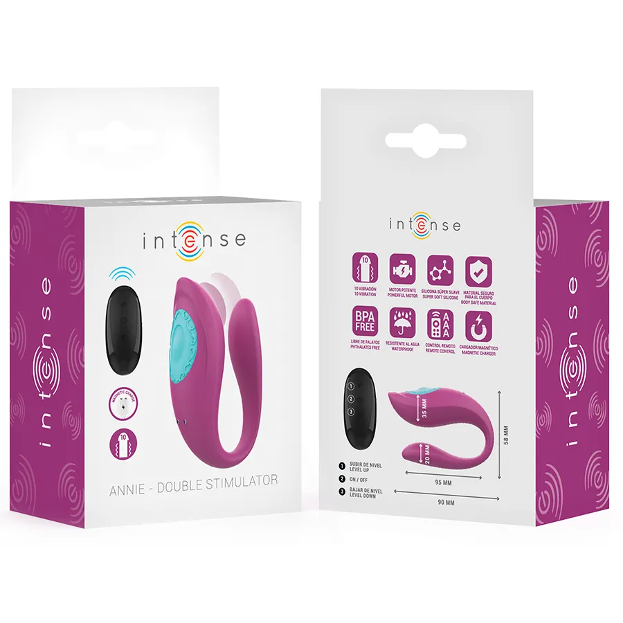 INTENSE - Vibrador U morado con control remoto para el placer profundo - Imagen 8