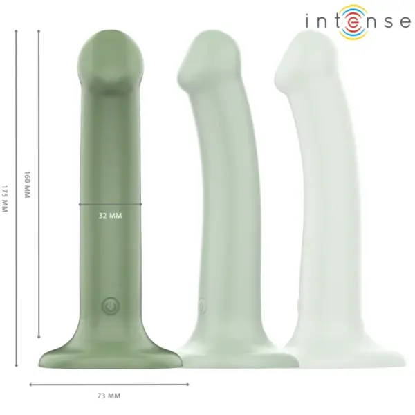 INTENSE - Becca Vibrador con Ventosa 10 Vibraciones Verde Control Remoto - Imagen 3