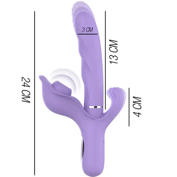 INTENSE - Vibrador multifunción recargable con ondas estimuladoras morado - Imagen 3