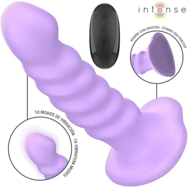 INTENSE - Vibrador Brenda Talla M Diseño en Espiral Morado con Control Remoto - Imagen 2