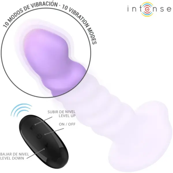 INTENSE - Vibrador Brenda Talla M Diseño en Espiral Morado con Control Remoto - Imagen 4