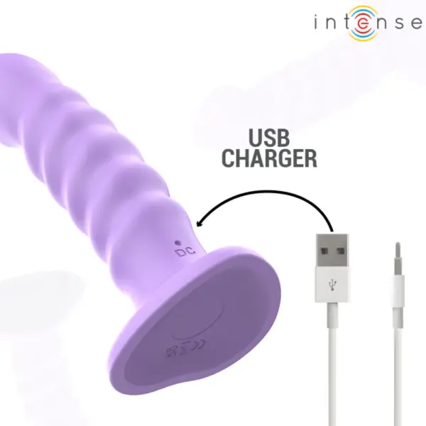 INTENSE - Vibrador Brenda Talla M Diseño en Espiral Morado con Control Remoto - Imagen 6