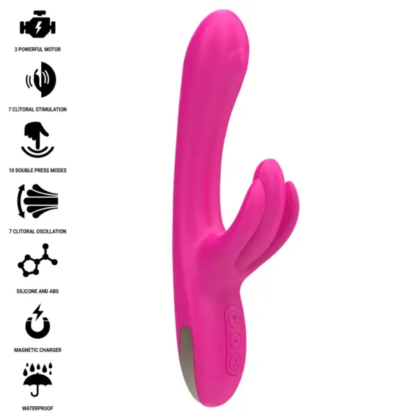 INTENSE - Vibrador multifunción rabbit 23 cm rosa - Imagen 2