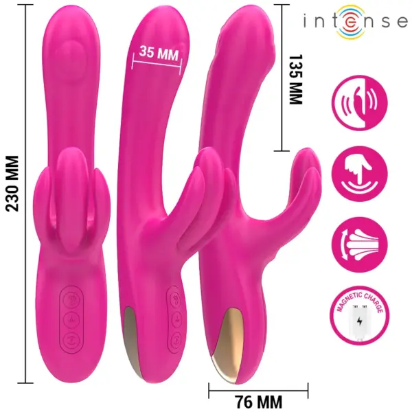 INTENSE - Vibrador multifunción rabbit 23 cm rosa - Imagen 3