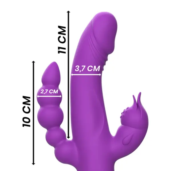INTENSE - Vibrador Rabbit con triple motor morado - Imagen 3
