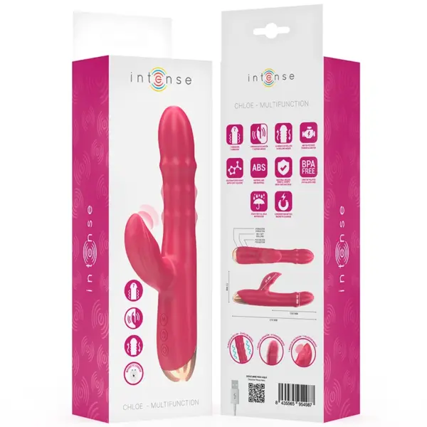 INTENSE - Vibrador multifunción 3 en 1 rojo para una experiencia única - Imagen 8