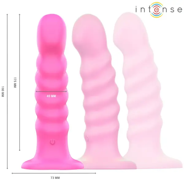 INTENSE - Vibrador CINDY Talla L Diseño en Espiral 10 Vibraciones Rosa Control Remoto - Imagen 3