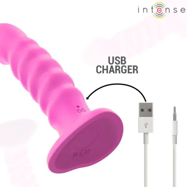 INTENSE - Vibrador CINDY Talla L Diseño en Espiral 10 Vibraciones Rosa Control Remoto - Imagen 6