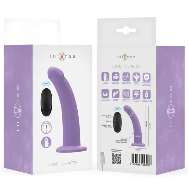 INTENSE - Vibrador EDDIE 17,5 cm con Control Remoto Morado - Imagen 8