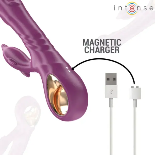 INTENSE - Vibrador multifunción con lengua estimuladora en forma de delfín morado - Imagen 7