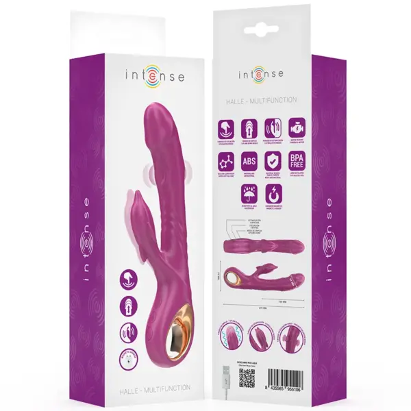 INTENSE - Vibrador multifunción con lengua estimuladora en forma de delfín morado - Imagen 8