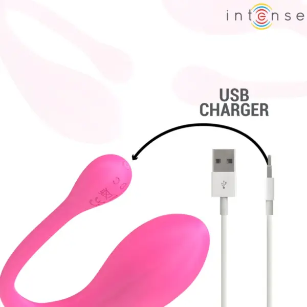 INTENSE - Vibrador U doble estimulación 10 vibraciones rosa control remoto - Imagen 7