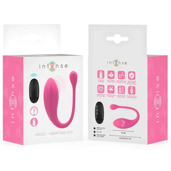 INTENSE - Vibrador U doble estimulación 10 vibraciones rosa control remoto - Imagen 8