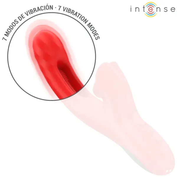 INTENSE - Vibrador multifunción Jessica 24.8 cm rojo para estimulación clitorial - Imagen 6
