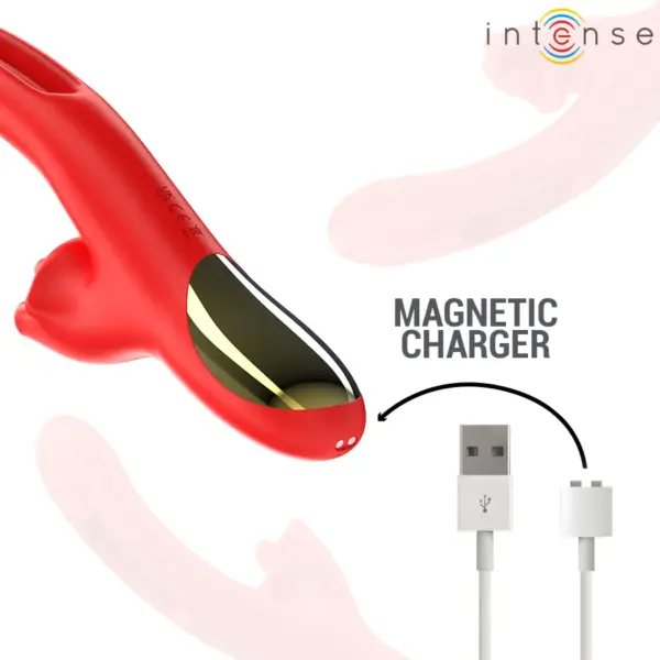 INTENSE - Vibrador multifunción Jessica 24.8 cm rojo para estimulación clitorial - Imagen 7