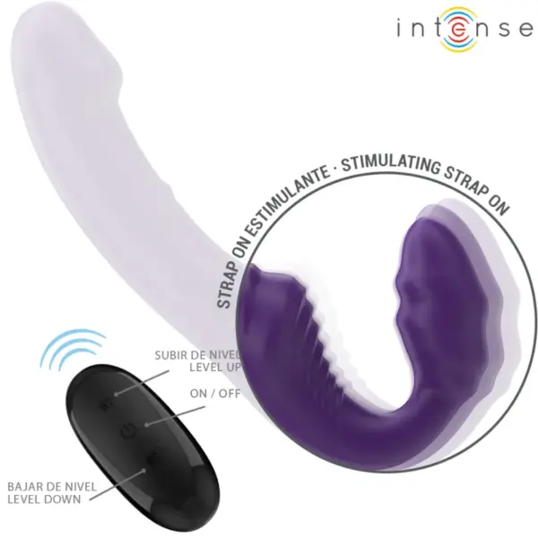 INTENSE - Vibrador Doble Control Remoto Violeta de 20 cm - Imagen 4