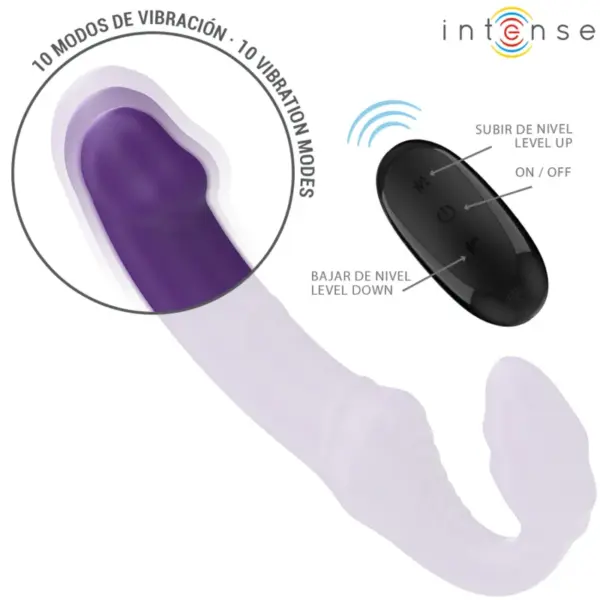INTENSE - Vibrador Doble Control Remoto Violeta de 20 cm - Imagen 5
