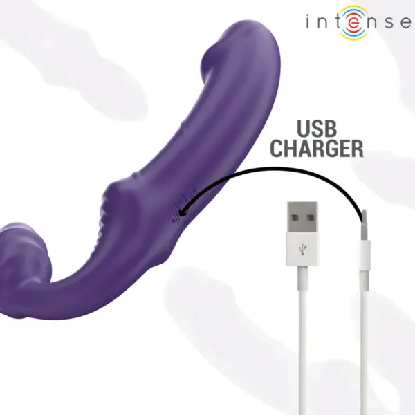 INTENSE - Vibrador Doble Control Remoto Violeta de 20 cm - Imagen 7