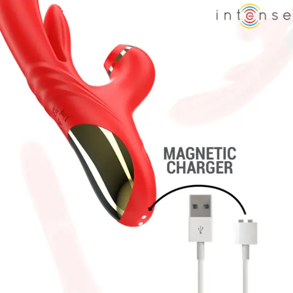 INTENSE - Vibrador Multifunción KAROL con Estimulación y Ondas Estimuladoras Rojas - Imagen 7