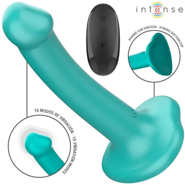 INTENSE - Vibrador KATIE con Ventosa y Control Remoto Azul Oscuro - Imagen 2