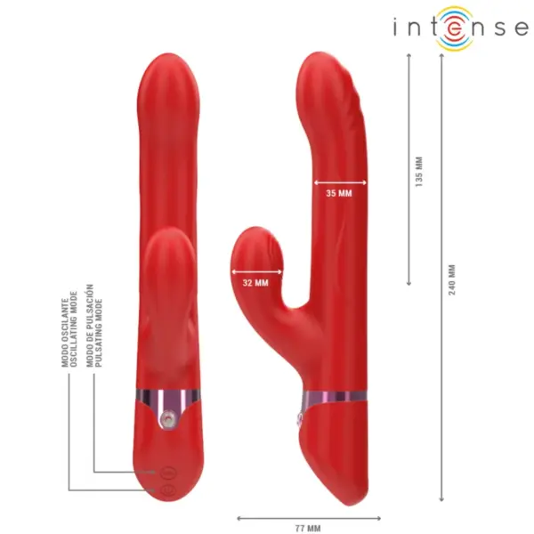 LELE - Vibrador Multifunción Rotatorio y Oscilante Rojo - Imagen 3