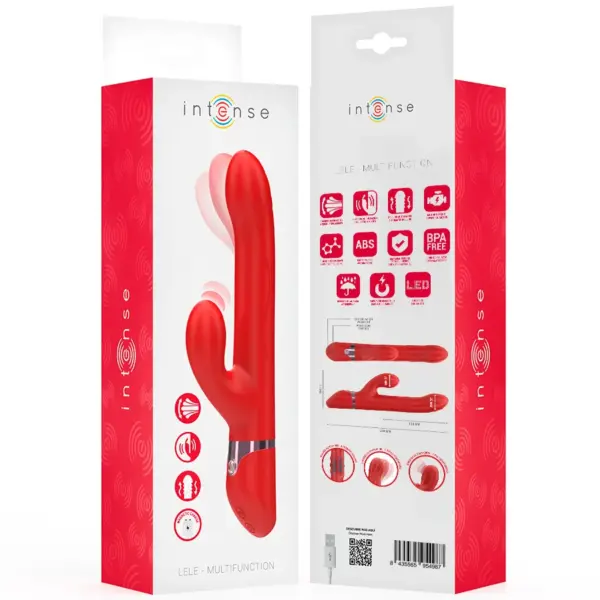 LELE - Vibrador Multifunción Rotatorio y Oscilante Rojo - Imagen 8