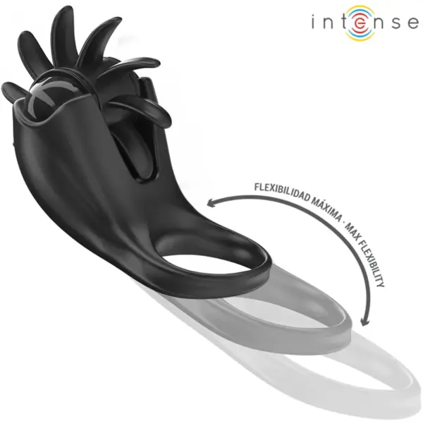 MABEL - Anillo vibrador negro con estimulador de clítoris y 10 vibraciones - Imagen 4