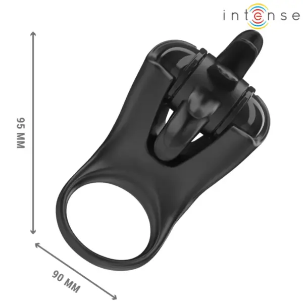 MABEL - Anillo vibrador negro con estimulador de clítoris y 10 vibraciones - Imagen 5