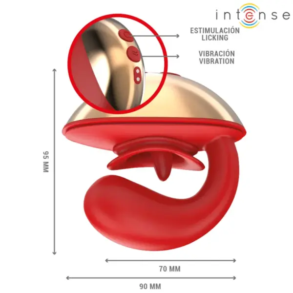 INTENSE - Mariah Vibrador & Estimulador en Forma de U 10 Vibraciones Rojo - Imagen 5