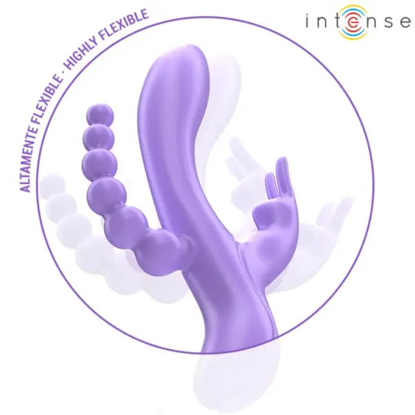 MIKO - Vibrador triple rabbit & estimulador anal morado - Imagen 4